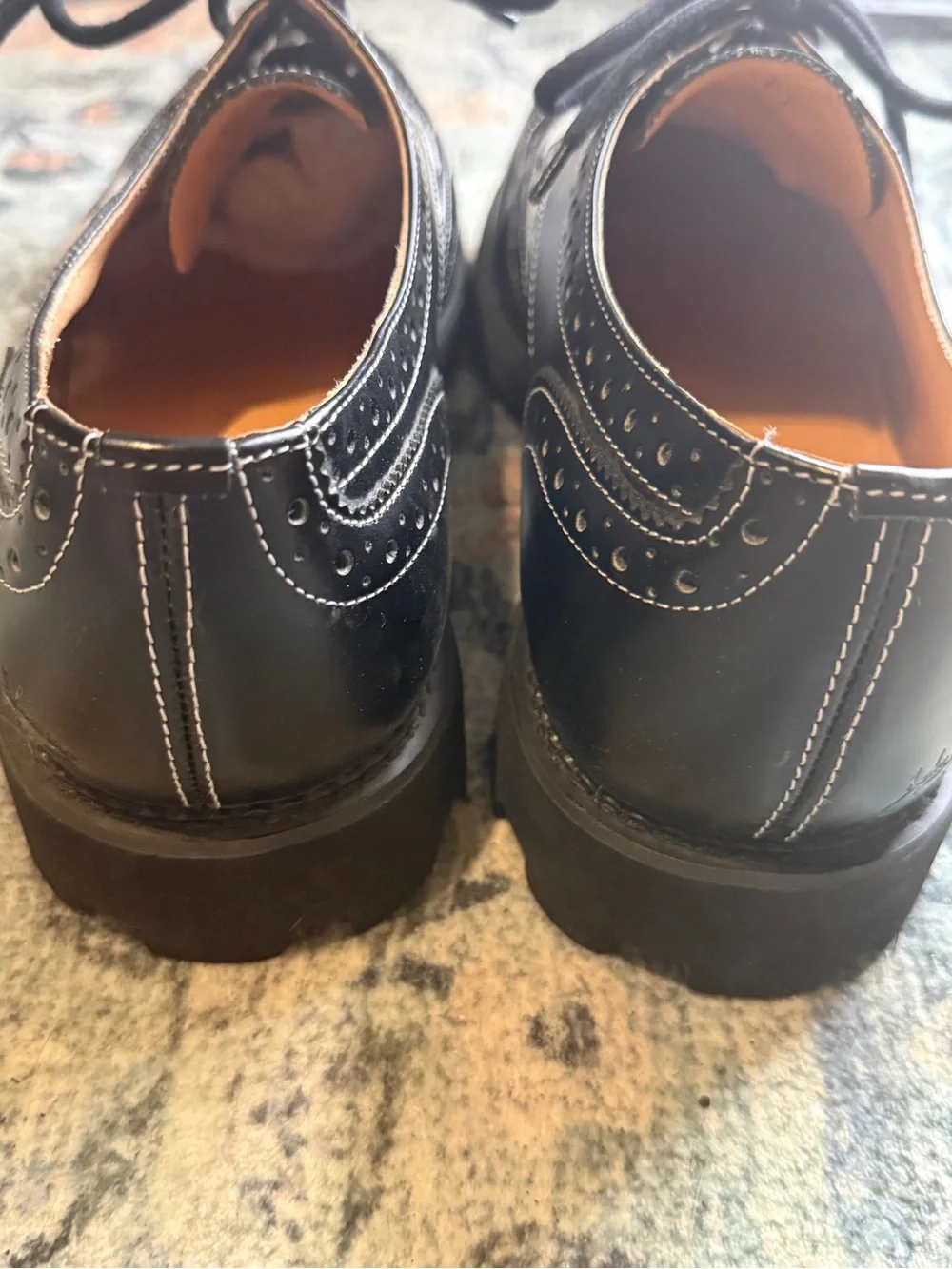 John Fluevog Vintage Michael Black & White Wingtip Derby Shoes for Men